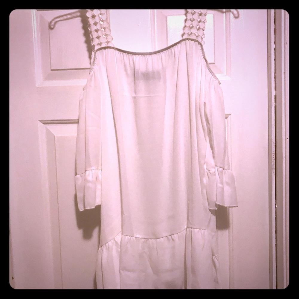 NWOT cold shoulder lace straps top